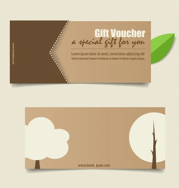 Cupones de regalo con fondo natural. Ilustración vectorial . — Vector de stock