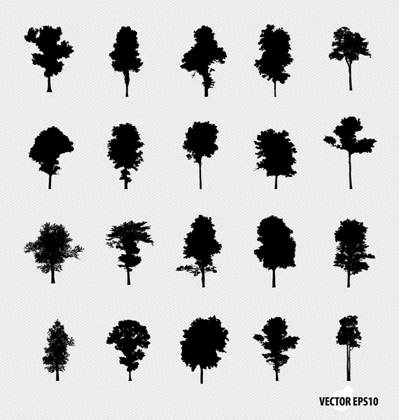Sada siluety stromů. vektorové ilustrace. — Stockový vektor