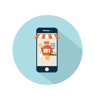 İş kavramı. Online alışveriş. Infographics arka plan E-com