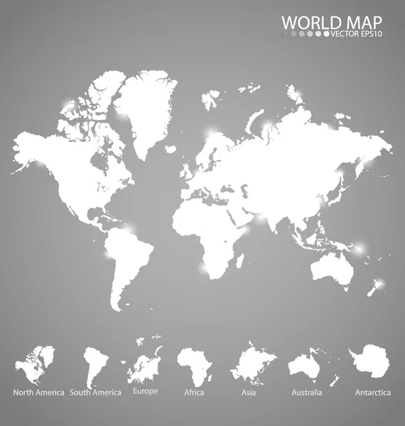 Παγκόσμιος χάρτης, διανυσματική απεικόνιση. — Διανυσματικό Αρχείο