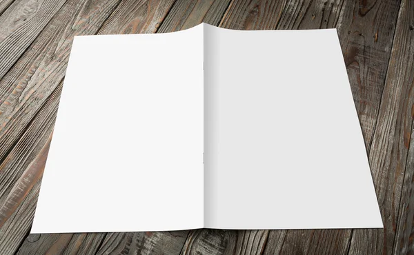 Blank catalog, magazines,book mock up on wood background ( with — Stock Photo, Image