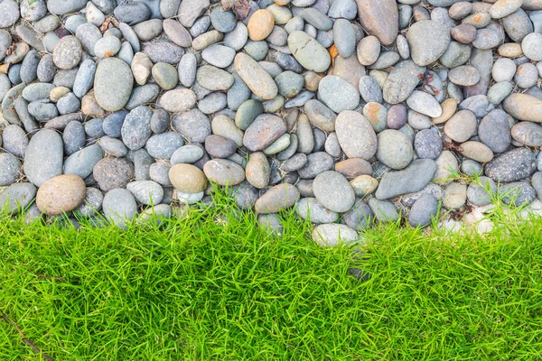 ฤดูใบไม้ผลิสดหญ้าสีเขียวกับหิน — ภาพถ่ายสต็อก