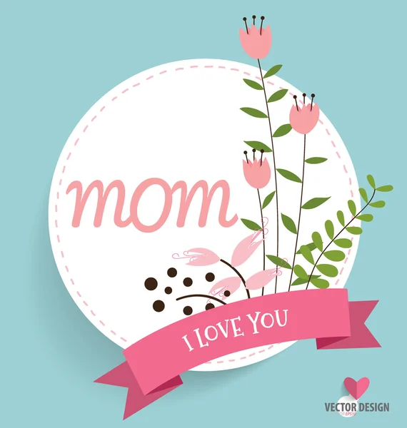 Feliz Día de la Madre con ramos florales fondo, vector illus — Vector de stock