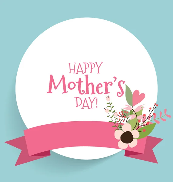 Feliz Día de la Madre con ramos florales fondo, vector illus — Vector de stock