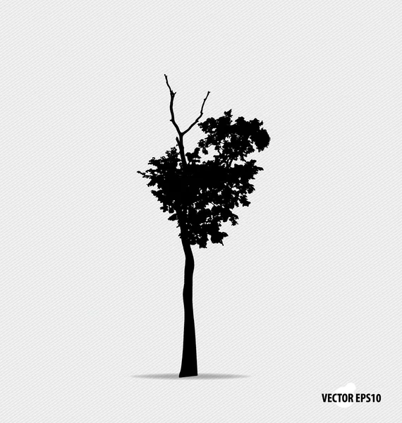 Silueta de árbol. Ilustración vectorial . — Vector de stock