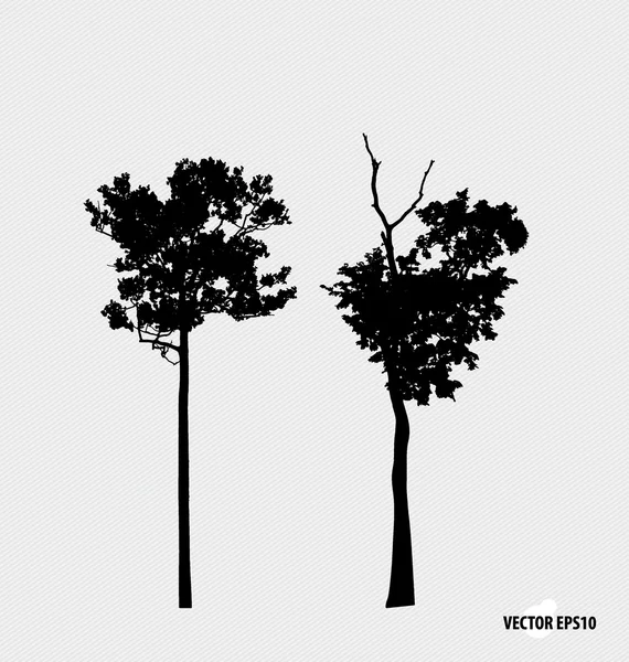 Set of tree silhouettes. Vector illustration. — Stock Vector