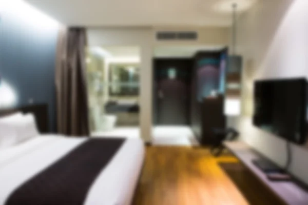 Desenfoque abstracto Interior de la habitación de hotel cómodo moderno —  Fotos de Stock