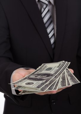 İş adamı Doları yayılmış görüntüleme