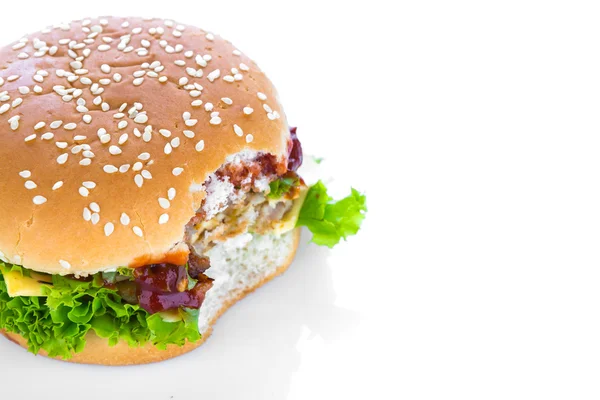 Hamburger on white background — Stock Photo, Image