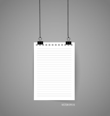 Boş Not kağıtları, mesajınız için hazır. Vektör çizim.