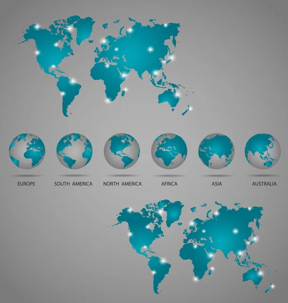 现代的金球奖和世界地图，矢量图. — 图库矢量图片