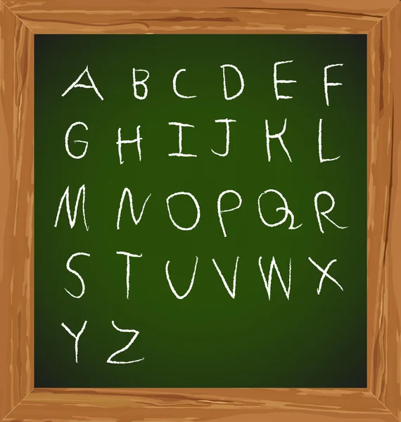 Craie dessin à la main dessin alphabet, illustration vectorielle . — Image vectorielle