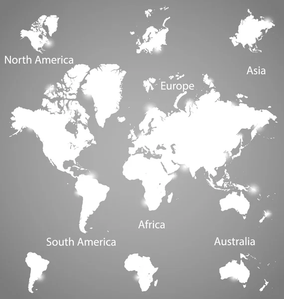 Modern world map with continents atlas (North america, South ame Stock