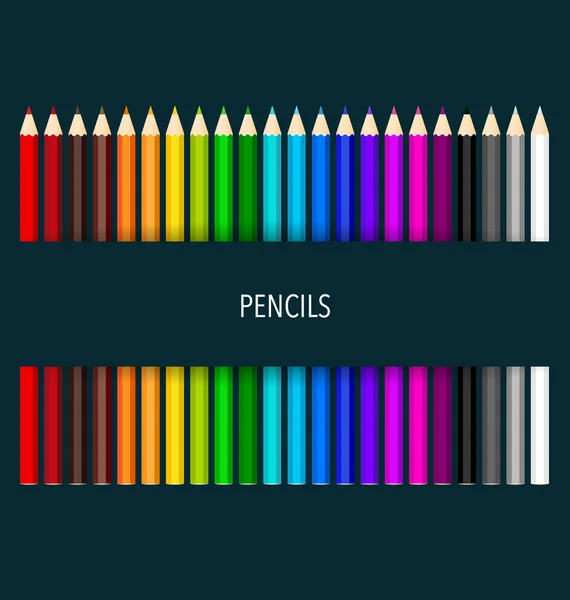 Lápices de colores, ilustración vectorial . — Vector de stock