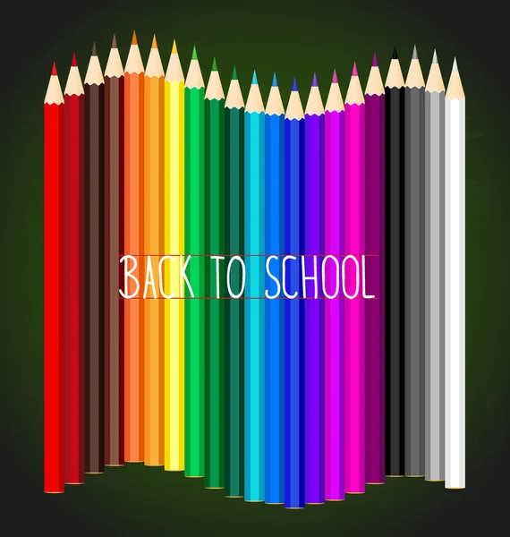 Welcome back to school with Color pencils background, vector ill — Stock Vector