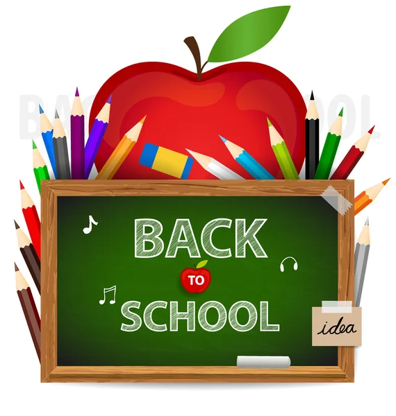 Welcome back to school with blackboard, vector illustration. — Stock Vector