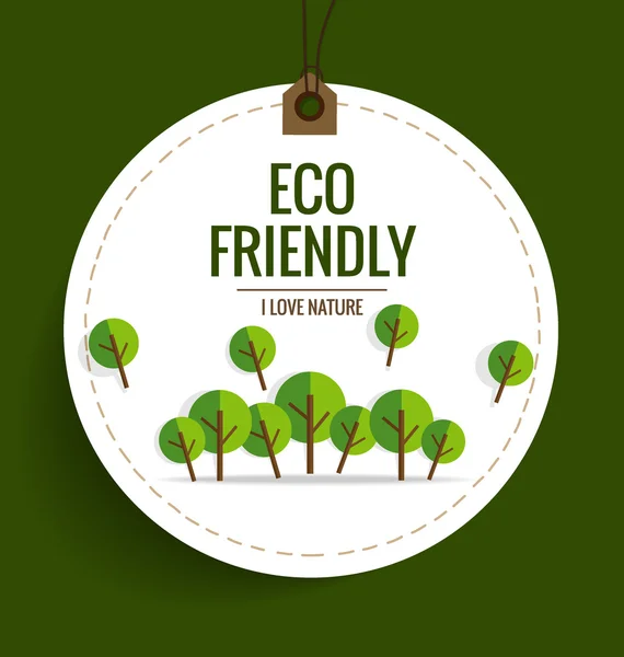 ECO à l'amiable. Concept écologique avec bannière Nature et backgr arbre — Image vectorielle