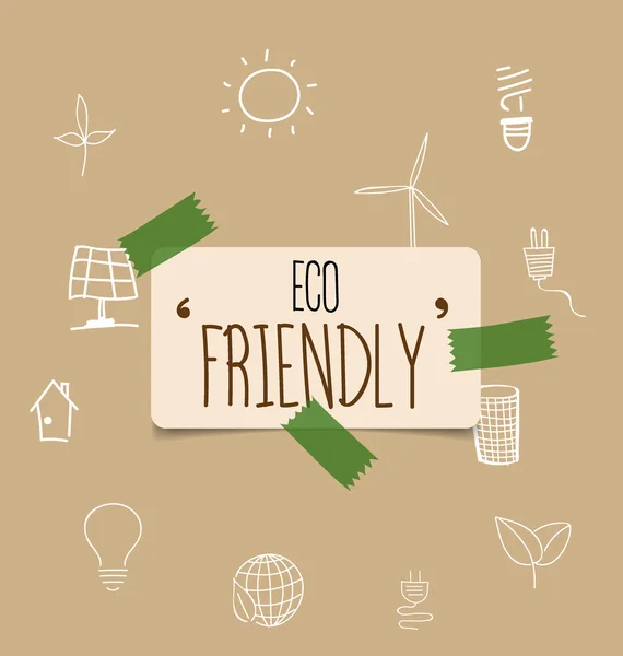 Bandeira da natureza com ícones de ecologia e meio ambiente. Vector illustr — Vetor de Stock