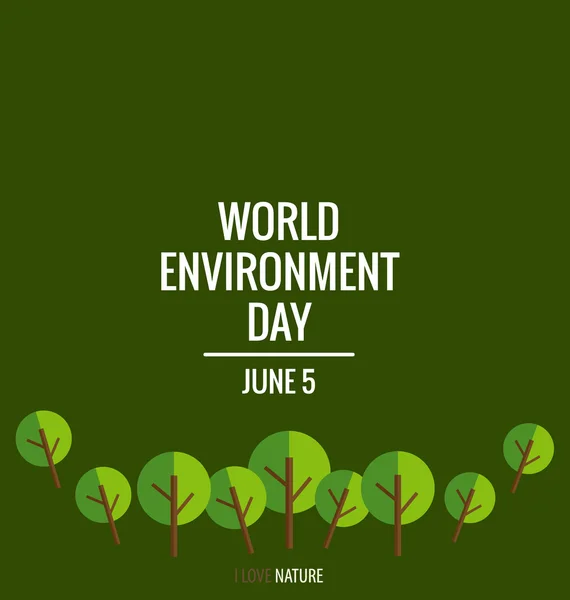 Concepto del día mundial del medio ambiente con fondo de árbol. Vector illus — Vector de stock