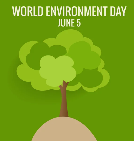 Concepto del día mundial del medio ambiente con fondo de árbol. Vector illus — Vector de stock