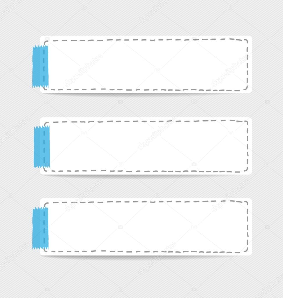 Collection of white note papers, ready for your message. Vector 