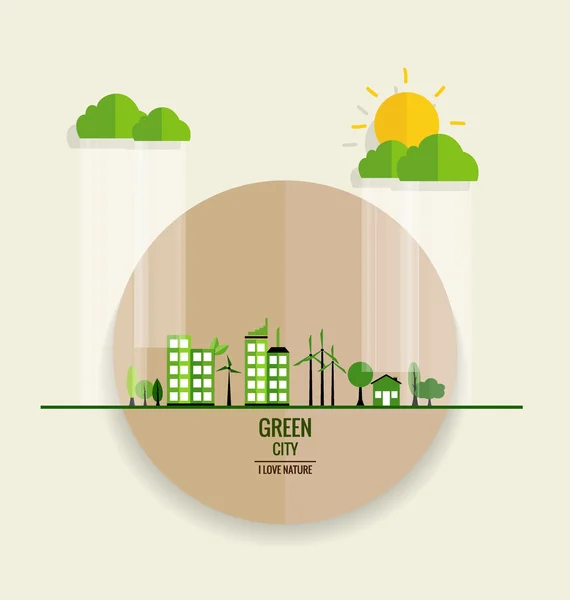 Environmentally friendly world. Ecology concept. Vector illustra — Stock Vector