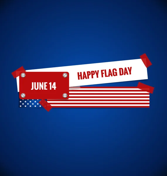 Tag der amerikanischen Flagge, 14. Juni. Vektorillustration. — Stockvektor