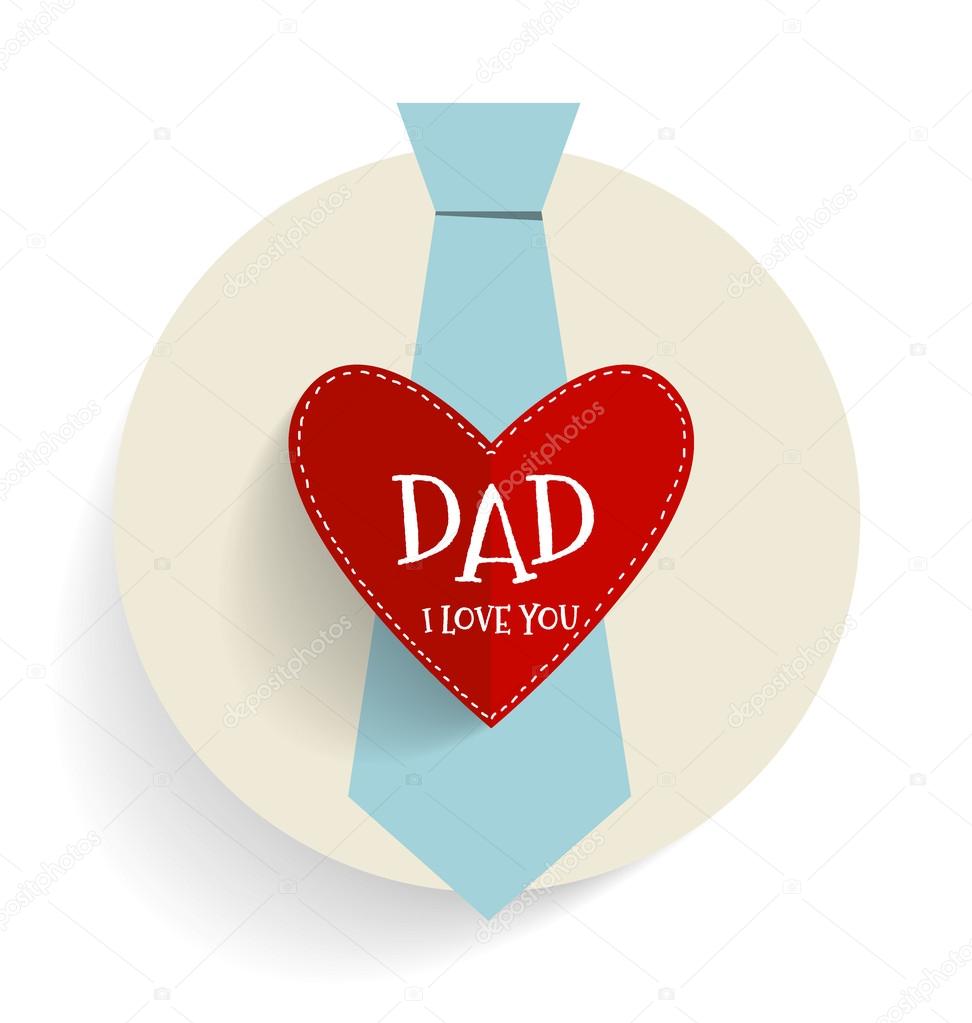 Happy fathers day card design with Big Tie. Vector Illustration.