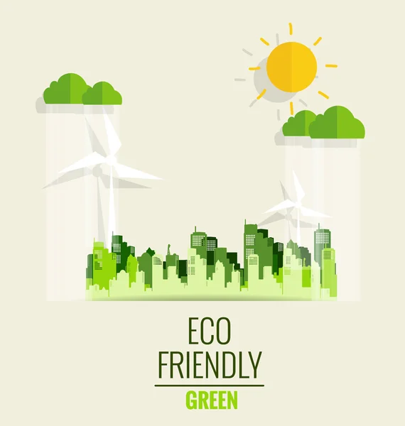 Environmentally friendly world. Ecology concept. Vector illustra — Stock Vector