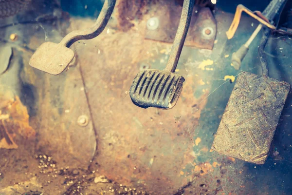 Interior of vintage car ( Filtered image processed vintage effec — Stock Photo, Image