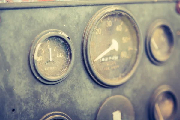 Vintage car gauge meter ( Filtered image processed vintage effec — Stock Photo, Image