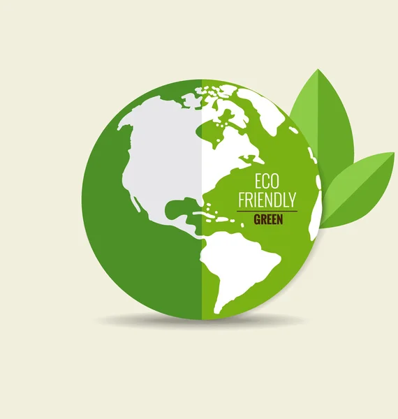 ECO AMIGO. Concepto de Ecología con Eco Tierra Verde y Árboles. Ve. — Vector de stock