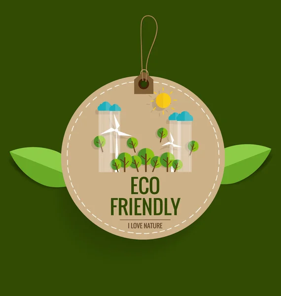 Banner de la naturaleza. Concepto de ecología con fondo de árbol. Vector illu — Vector de stock