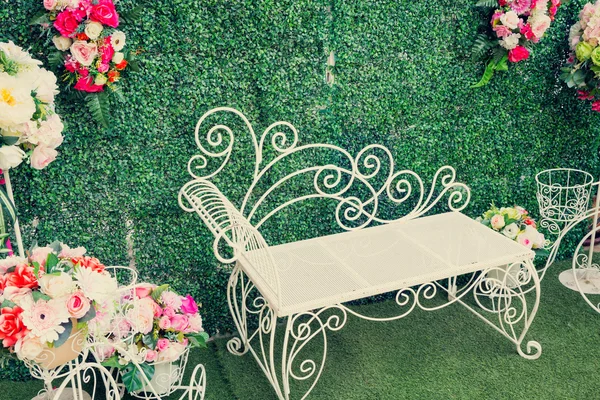 Decorated and wedding chair ( Filtered image processed vintage e — Stock Photo, Image