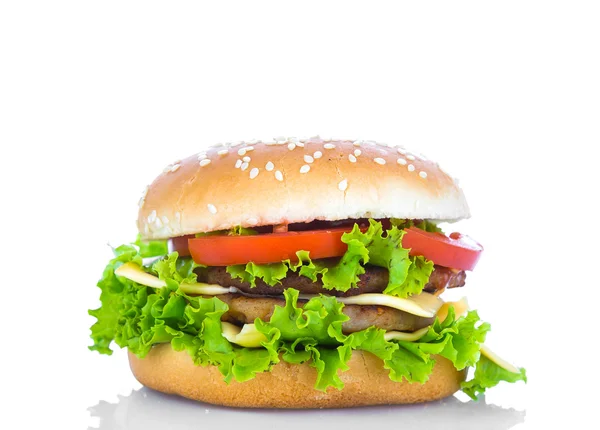 Hamburger on white background — Stock Photo, Image