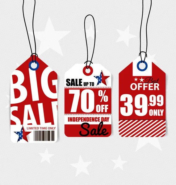 4 th of July. Happy independence day Sale Coupon, voucher, tag. — Stock Vector