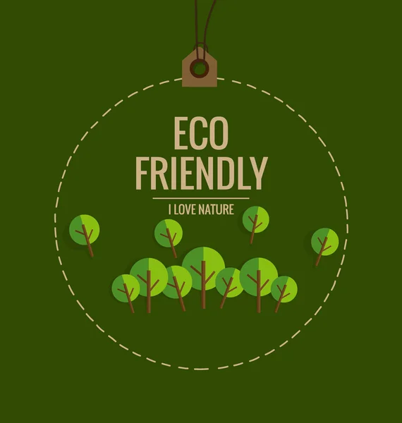 Nature banner. Ecology concept with tree background. Vector illu — Stock Vector