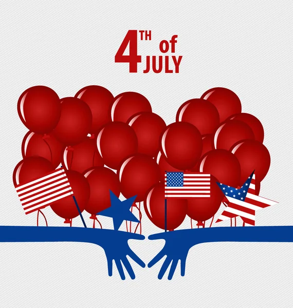 Feliz tarjeta del día de la independencia de los Estados Unidos de América. 4 de Ju — Vector de stock