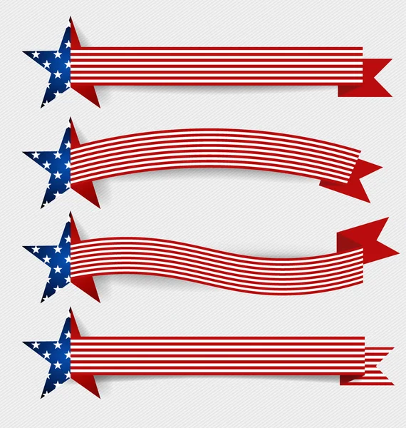 Bandera Americana para el Día de la Independencia. Ilustración vectorial . — Vector de stock