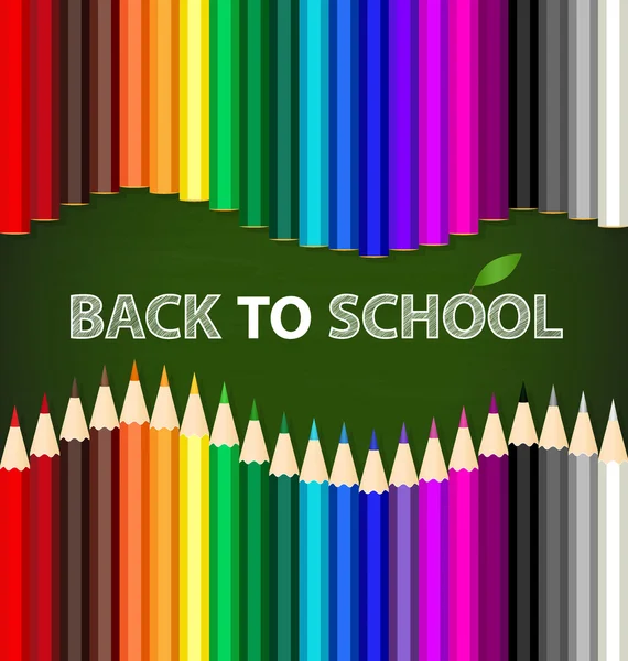 Welcome back to school with Color pencils background, vector ill — Stock Vector