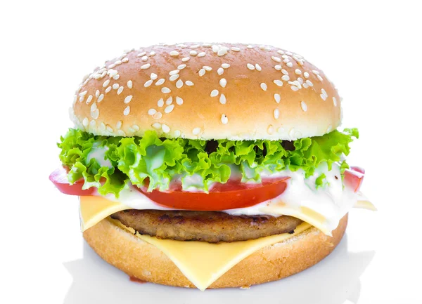 Hamburger su sfondo bianco — Foto Stock