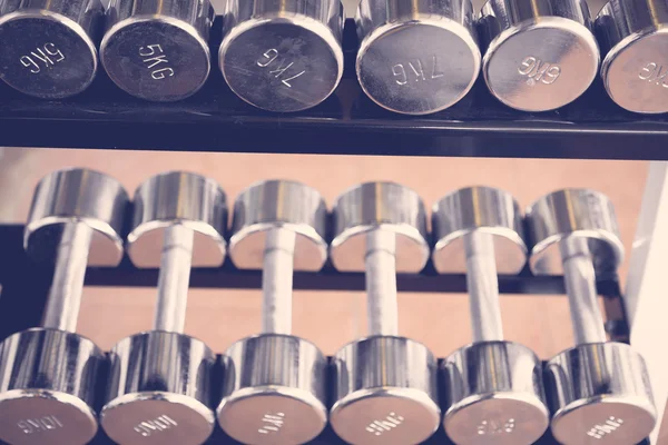 Sports dumbbells close up — Stock Photo, Image