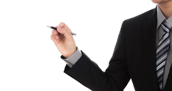 Businessman writing on copy space — Stock Photo, Image