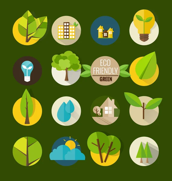 Set with Ecological Icons — Stock Vector