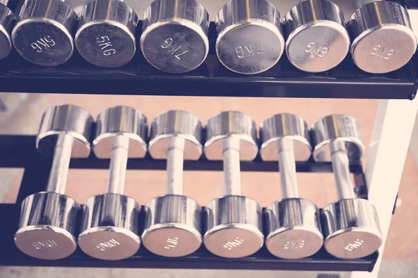 Sports dumbbells close up — Stock Photo, Image