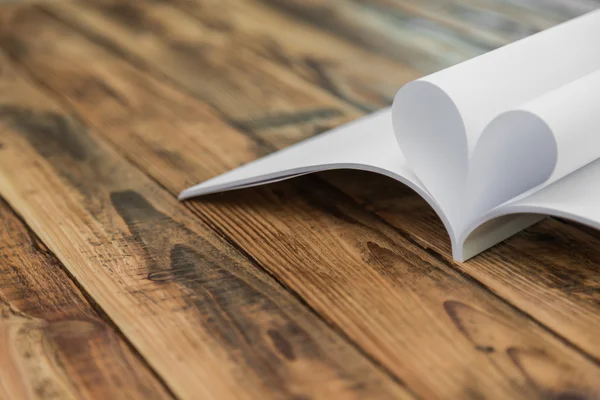 Book with opened pages of shape of heart — Stock Photo, Image