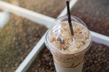 Buzlu kahve yakın çekim