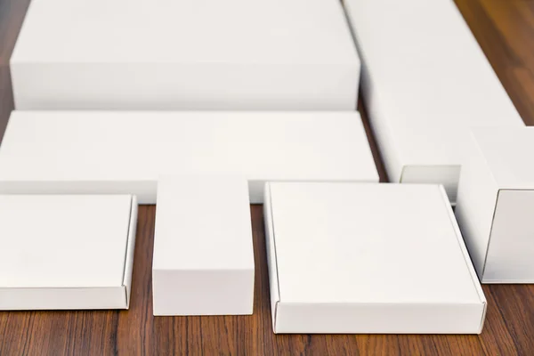 Blank white box mock up — Stock Photo, Image