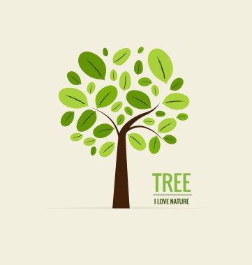 Soyut ağaç, illüstrasyon.