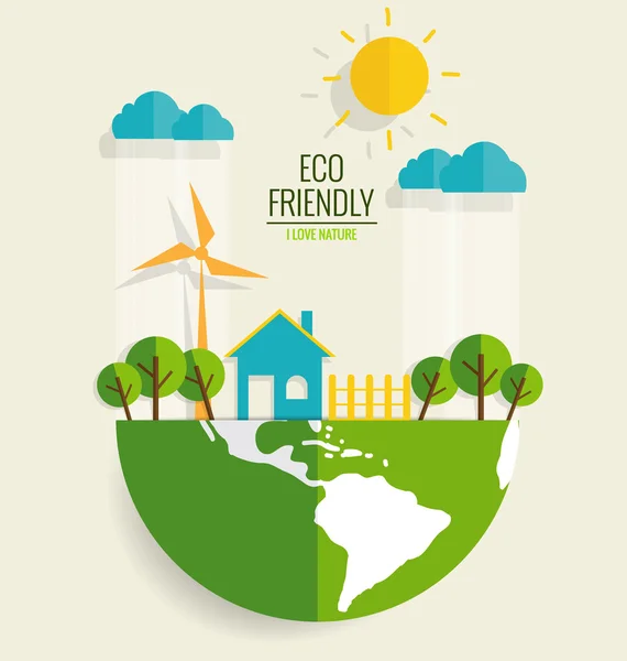 ECO AMIGO. Concepto ecológico — Vector de stock